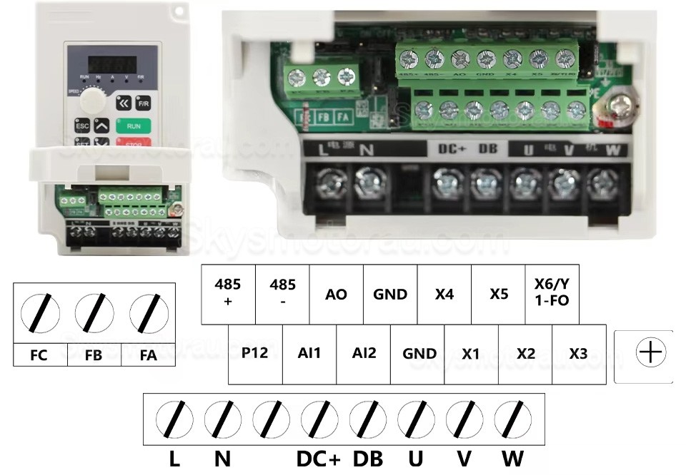 5.5KW 220V/380V VFD Spindle Drives Variable Frequency Drive H100-5.5S2/T4 for CNC Spindle Motor and Engraving Machine